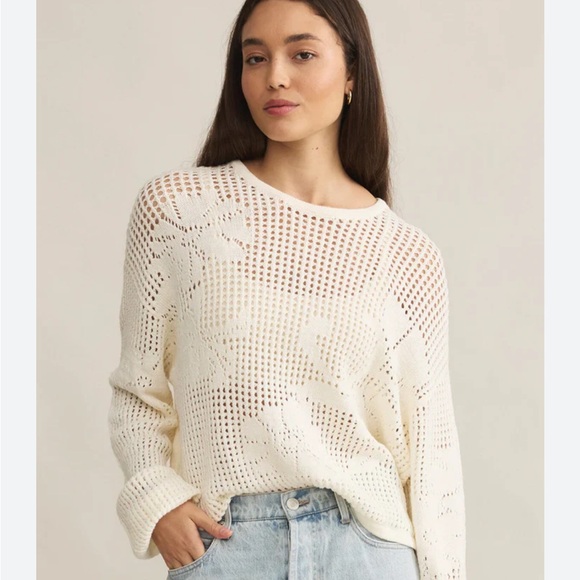 Z SUPPLY Sweaters - BOGO! Z SUPPLY Yael Open Weave Sweater Sea Salt Cream Medium
